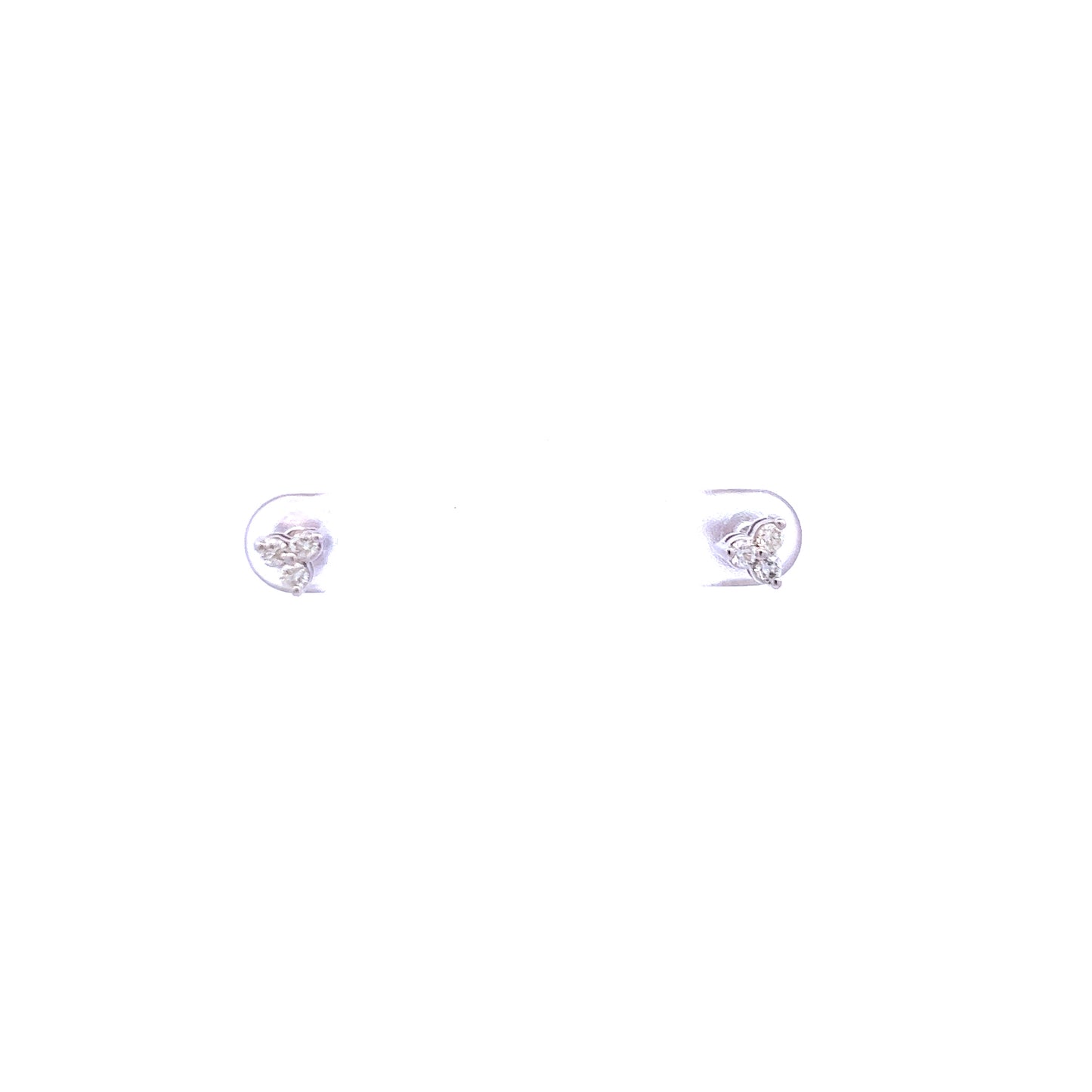 9ct White Gold Triple Diamond Stud Earrings