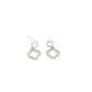 9ct White Gold Diamond Set Open Clover Drop Earrings