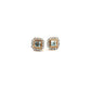 9ct Yellow Gold Blue Topaz and Diamond Stud Earrings