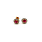 9ct Yellow Gold Oval Ruby and Diamond Stud Earrings