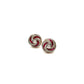 9ct Yellow Gold Ruby and Diamond Swirl Stud Earrings