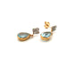 9ct Yellow Gold Blue Topaz and Diamond Drop Earrings