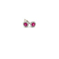 9ct White Gold Round Ruby & 0.12ct Diamond Cluster Stud Earrings