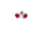 9ct White Gold Ruby and Diamond Oval Cluster Stud Earrings
