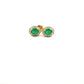 9ct Yellow Gold Emerald & 0.14ct Diamond Oval Cluster Stud Earrings