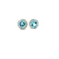9ct White Gold Round Blue Topaz & 0.21ct Diamond Cluster Stud Earrings
