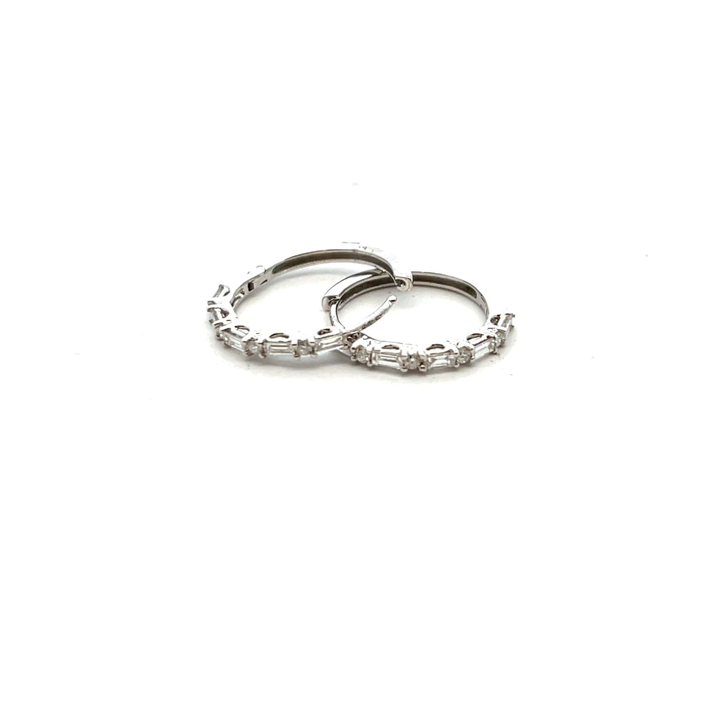 18ct White Gold 0.43ct Diamond Huggy Hoop Earrings