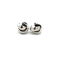 18ct White Gold Knot Stud Earrings