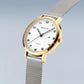 Bering Round White Dial Titanium & Stainless Steel Mesh Bracelet Watch 18634-010