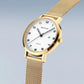 Bering Round White Dial Gold-plated Titanium and Stainless Steel Mesh Watch 18634-334