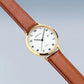 Bering Round White Dial Gold-plated Titanium Strap Watch 18634-534