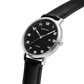Bering Maxi Titanium Date Numerical Watch Black Leather Strap