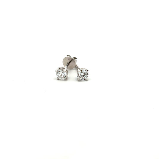 9ct White Gold Laboratory Grown Brilliant Cut Diamond Stud Earrings