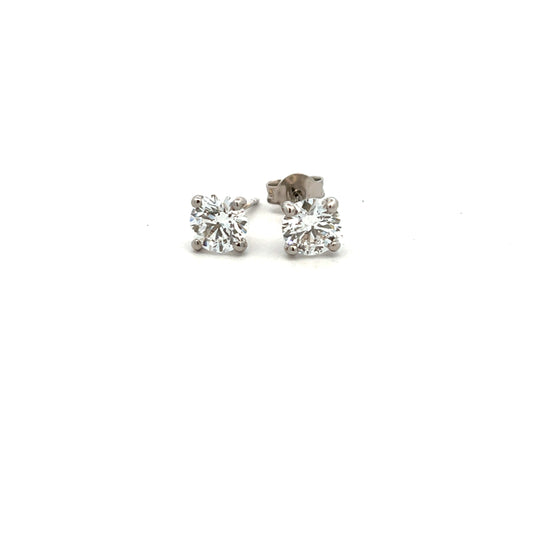18ct White Gold Brilliant Cut 2.07ct Laboratory Grown Diamond Stud Earrings