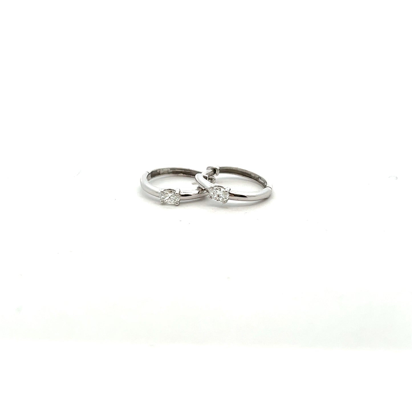 9ct White Gold Laboratory Grown Diamond Hinged Hoop Earrings