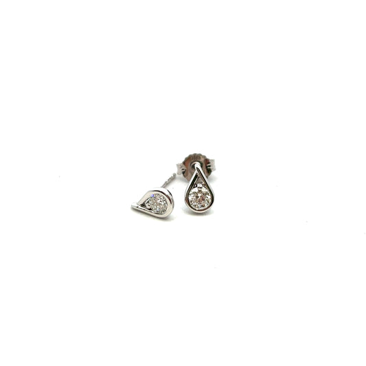 9ct White Gold Laboratory Grown Diamond Brilliant Cut Pear Shaped Stud Earrings
