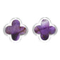 Derbyshire Blue John Sterling Silver Four Leaf Stud Earrings