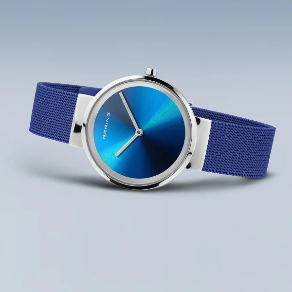 Bering Aurora Classic Polished Blue Watch 19031-307