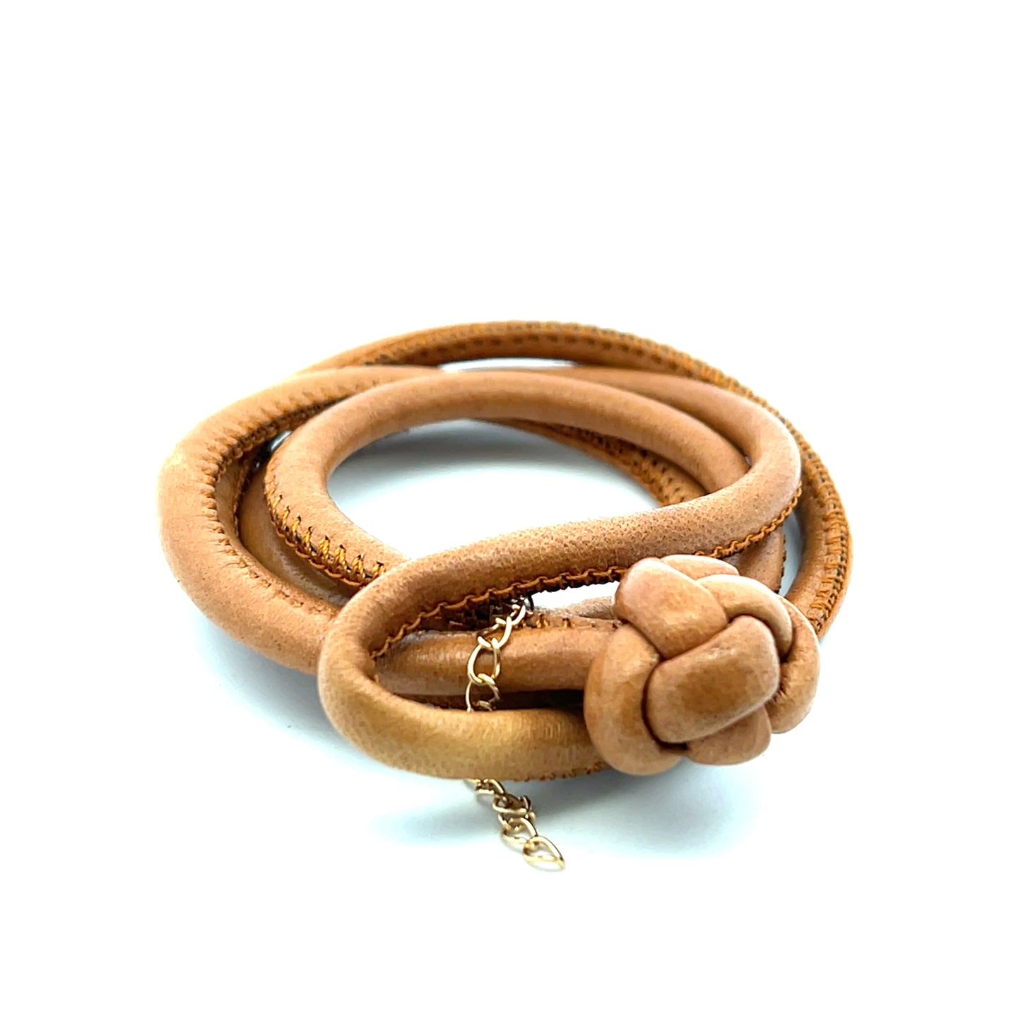 Light Brown Coffee 38cm Leather Cord Double Wrap Bracelet