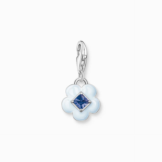 Thomas Sabo Sterling Silver Blue Flower Charm 1916-496-1