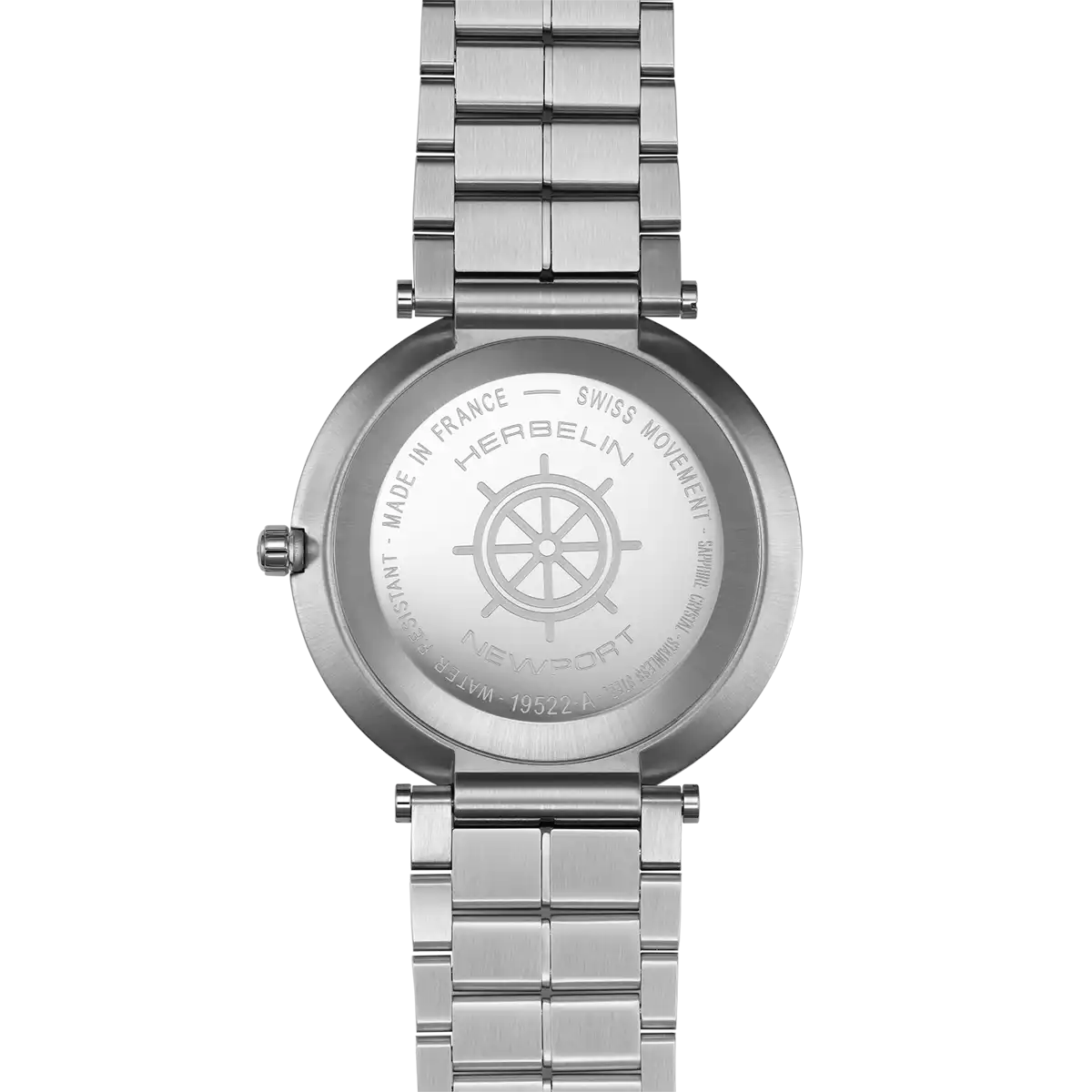 Herbelin Newport Slim Round Arctic Blue Dial Steel Case And Bracelet Watch