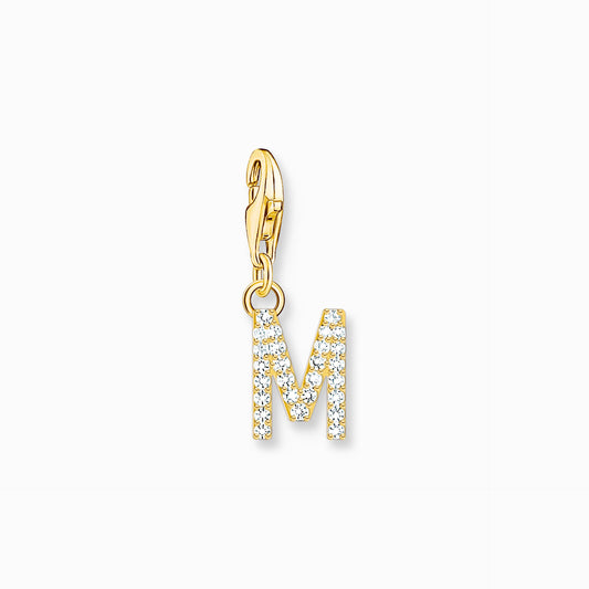 Thomas Sabo Gold Plated Cubic Zirconia Letter N Charm 1977-414-14