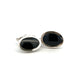 Sterling Silver Oval Black Onyx T Bar Cufflinks