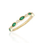 9ct Yellow Gold Emerald and Diamond Millegrain Eternity Ring