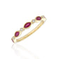 9ct Yellow Gold Ruby and Diamond Millegrain Ring