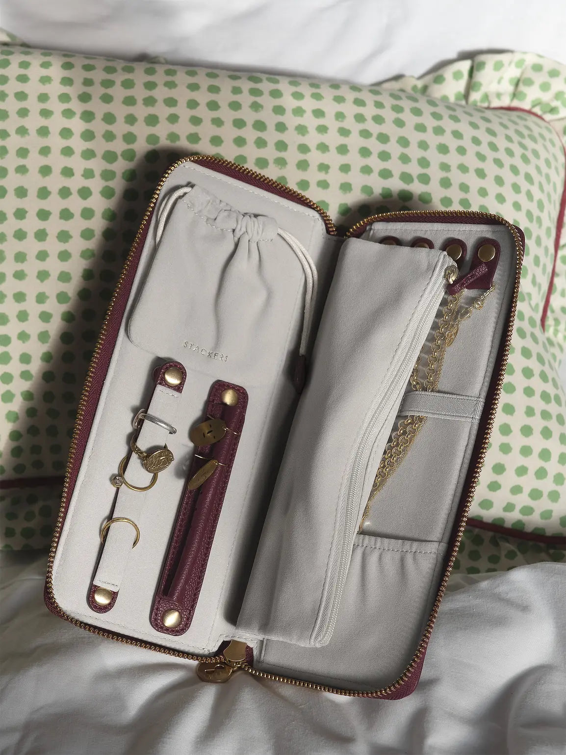 Stackers Burgundy Jewellery Roll