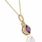 9ct Yellow Gold Diamond & Amethyst Necklace