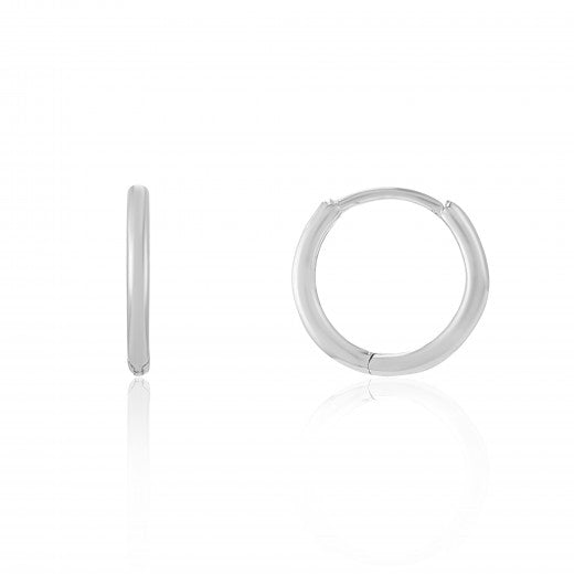 9ct White Gold 8mm Huggie Earrings