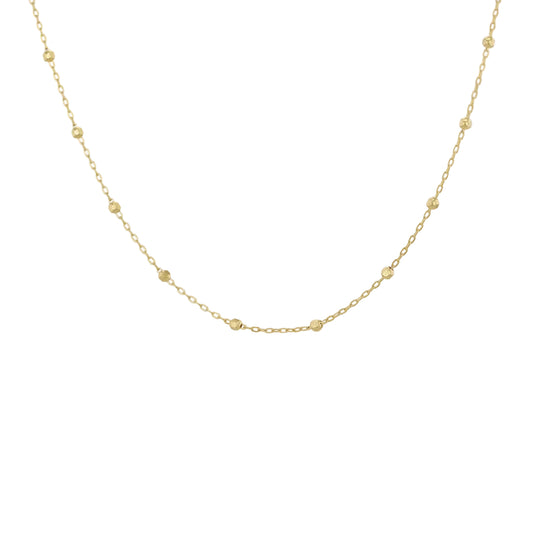 9ct Yellow Gold 1mm Diamond Cut Ball Trace Chain