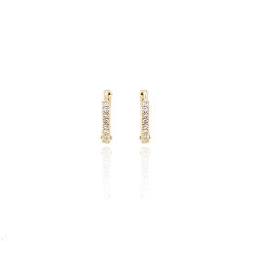 9ct Yellow Gold Diamond Hoop Earrings