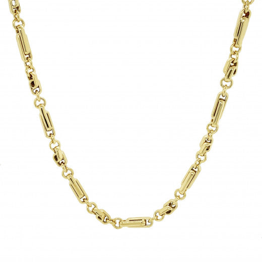 18" Hollow 9ct Yellow Gold Necklace