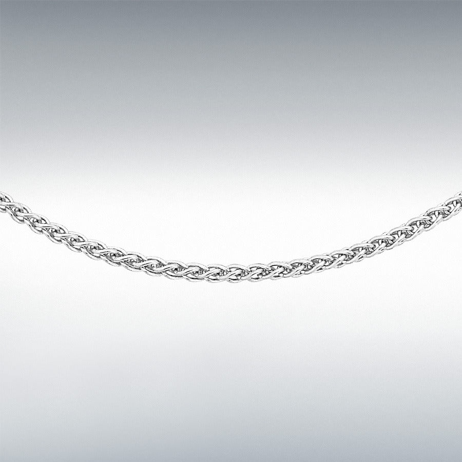 18ct White Gold 16" Mini Spiga Chain