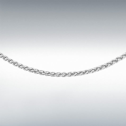 18ct White Gold 16" Mini Spiga Chain