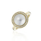 9ct Yellow Gold Mabe And Diamond Cluster Ring