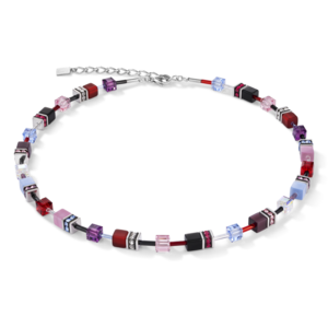 Coeur De Lion Purple Red Blue Cube Necklace