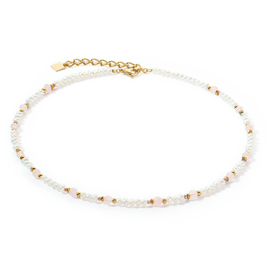 Coeur De Lion Pearl Beads & Rose Quartz Necklace