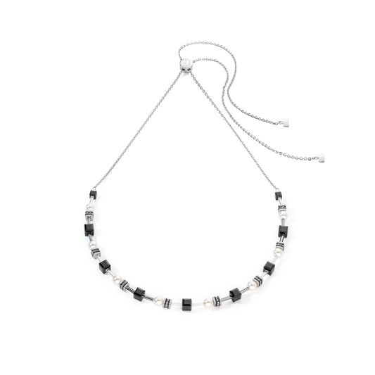 Coeur De Lion Black Cubes Adjustable Necklace