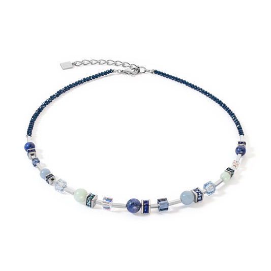 Coeur De Lion Dark Blue Round And Crystal Necklace