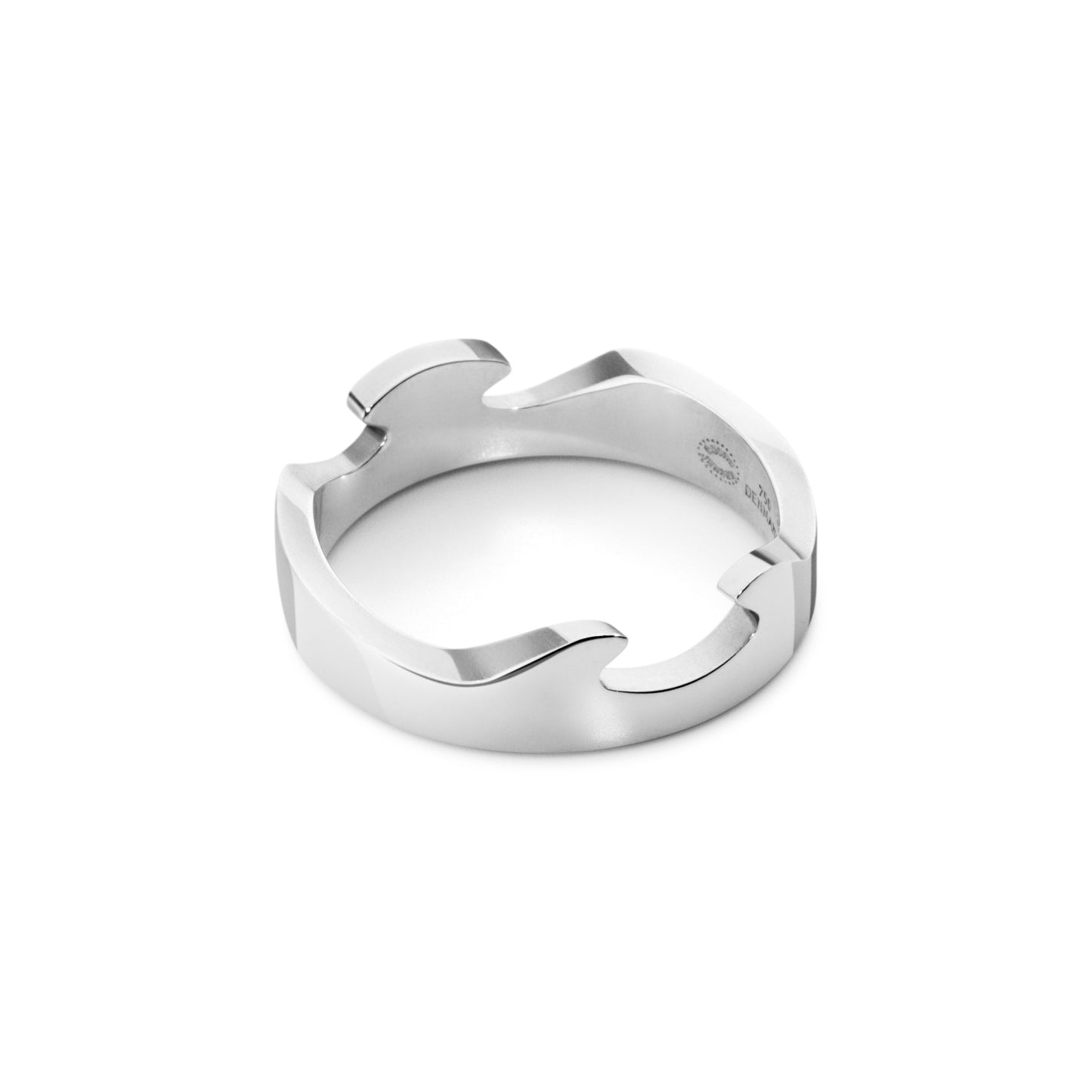 Georg Jensen Fusion 18ct White Gold End Ring Size 56 20000289