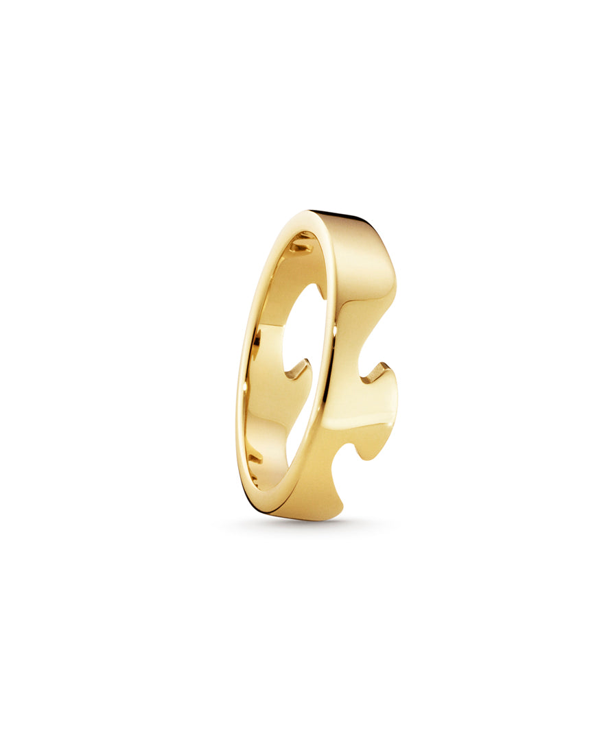 Georg Jensen Fusion 18ct Yellow Gold End Ring Size 56 20000291