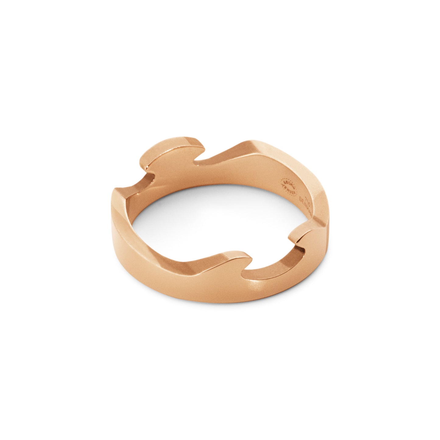 Georg Jensen Fusion 18ct Rose Gold Iconic End Ring Size 56 20000293