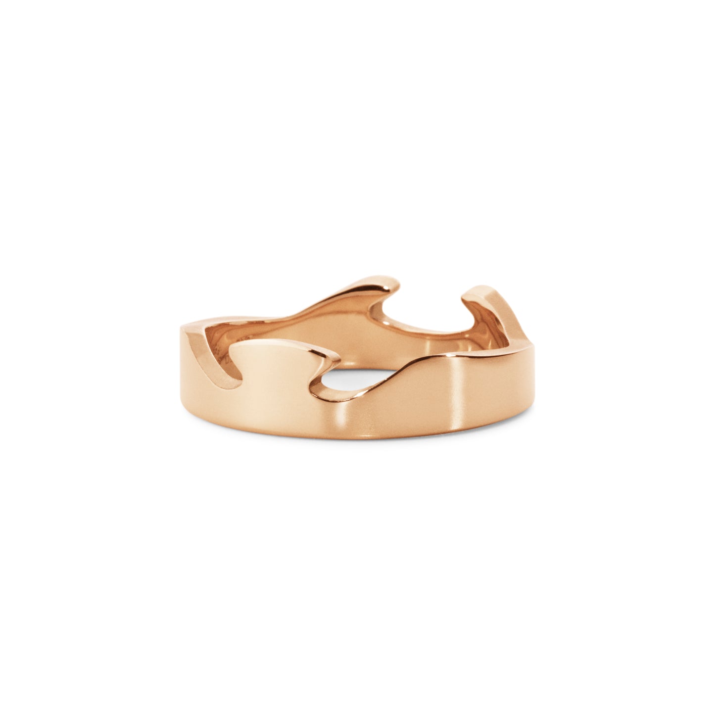 Georg Jensen Fusion 18ct Rose Gold Iconic End Ring Size 56 20000293