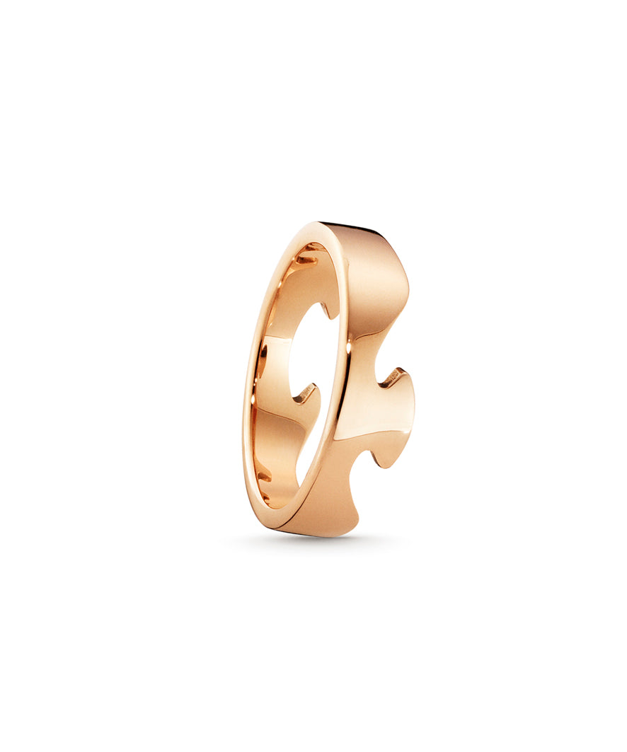 Georg Jensen Fusion 18ct Rose Gold Iconic End Ring Size 56 20000293