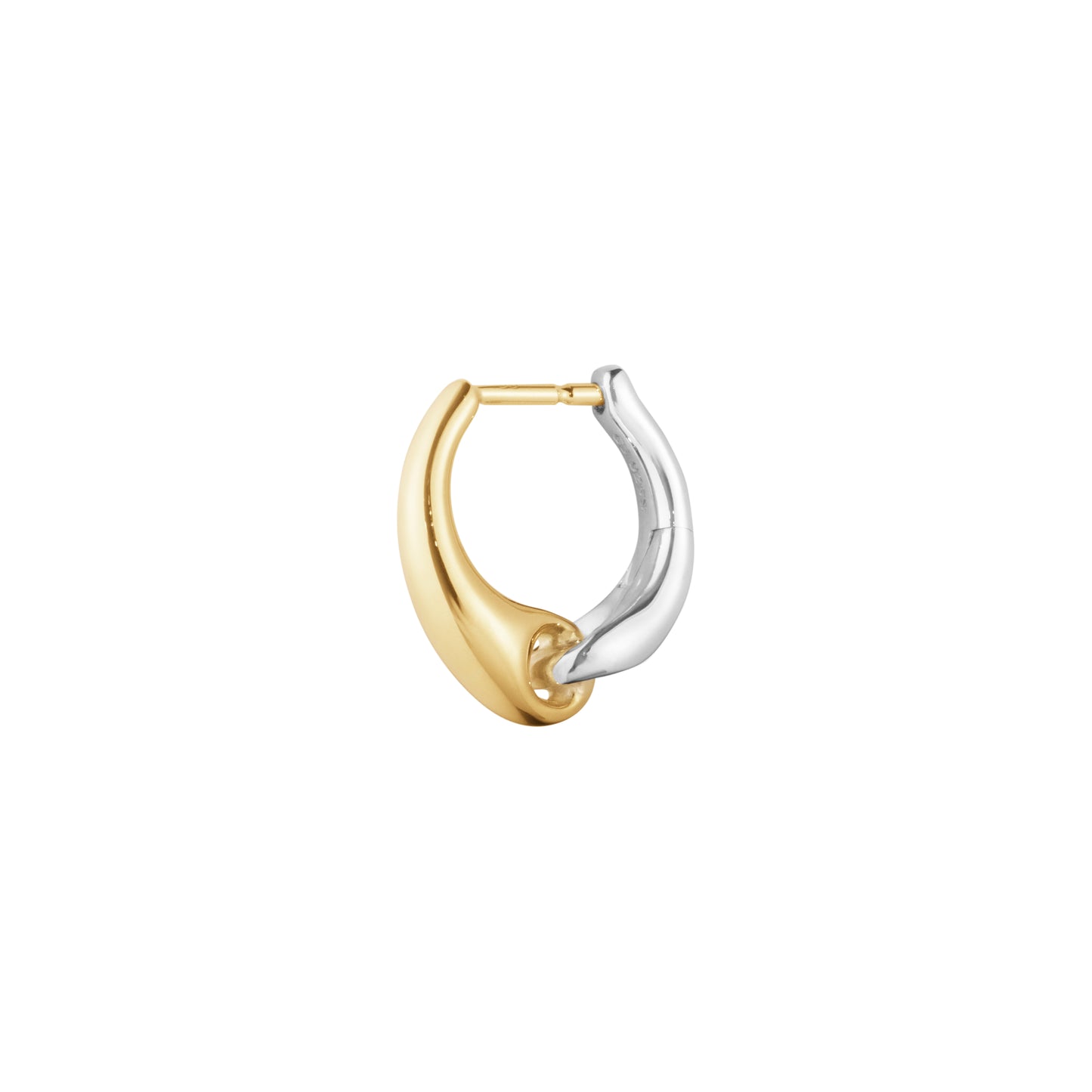 Georg Jensen Reflect Silver and Yellow Gold Single Hoop Earring 20001179