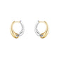 Georg Jensen Reflect Large Silver and Gold Hoop Earrings 20001180