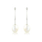 9ct White Gold Diamond And White Freshwater Cultured Pearl Drop Earrings